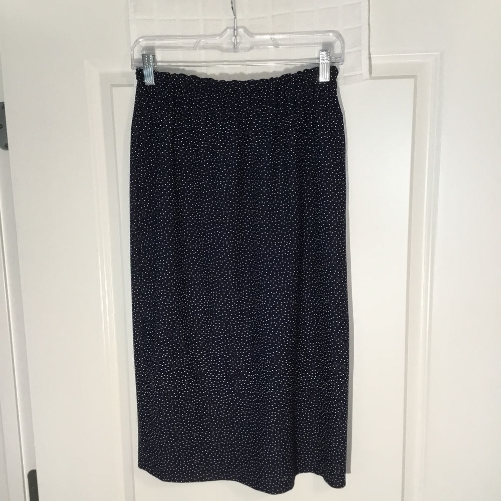 Ladies Polka Dot Skirt Navy Blue / White Size 10